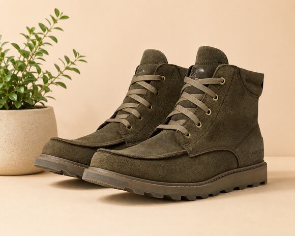 NWT Sorel Men\'s Madson II Moc Toe Waterproof Boots - Omega Taupe, Jet - Size 10 main image 2